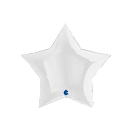 White Metal Star Balloon 91cm