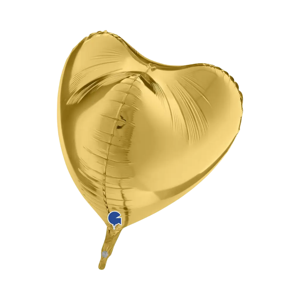 3D Metal Heart Balloon Gold 58cm