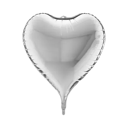 3D Silver Heart Balloon 58cm