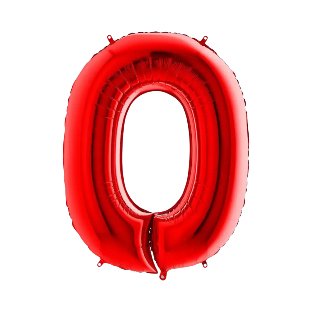 Birthday balloon number 0 Red 102cm