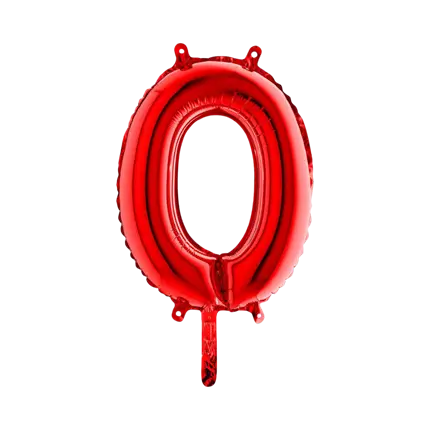 Birthday balloon number 0 Red 36cm