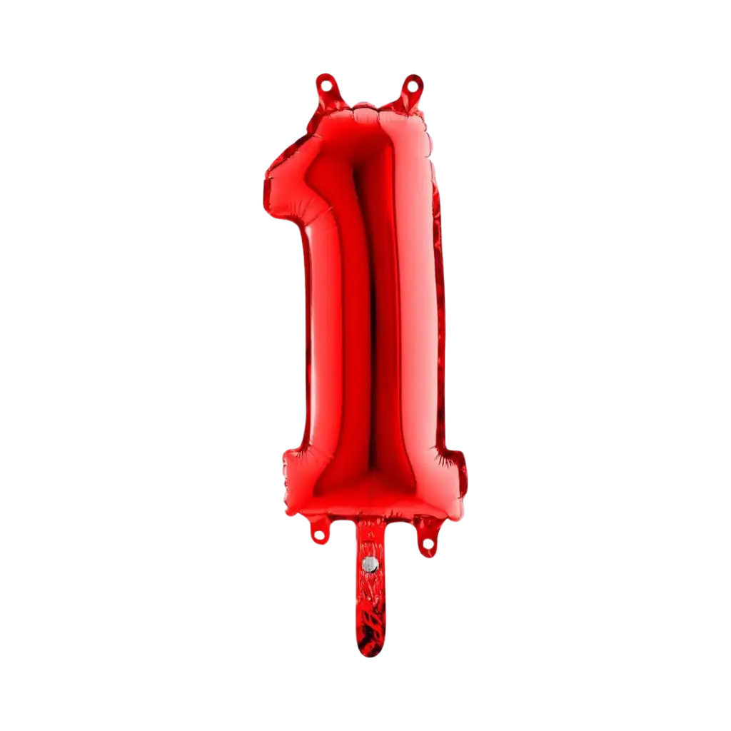 Birthday Balloon Number 1 Red 36cm