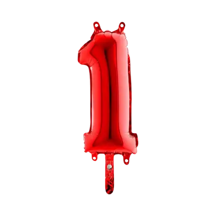 Birthday Balloon Number 1 Red 36cm