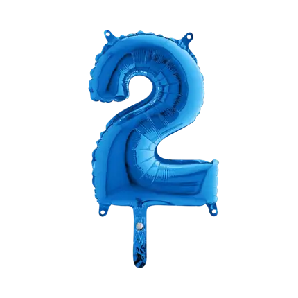 Birthday balloon number 2 Blue 36cm