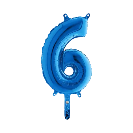 Birthday Balloon Number 6 Blue 36cm