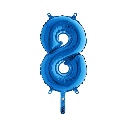 Birthday balloon number 8 Blue 36cm
