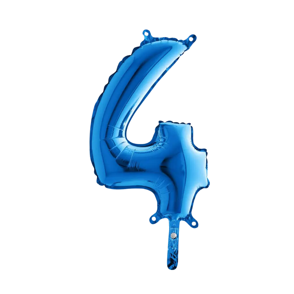 Birthday balloon number 4 Blue 36cm