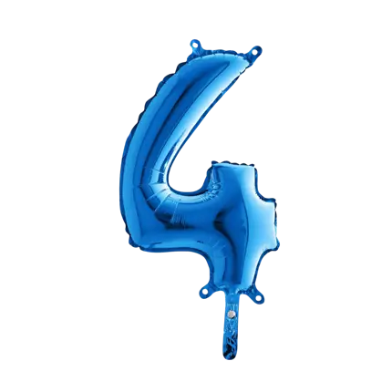 Birthday balloon number 4 Blue 36cm