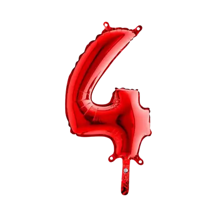 Birthday balloon number 4 Red 36cm