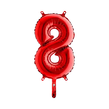 Birthday balloon number 8 Red 36cm