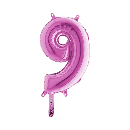 Birthday balloon number 9 Pink 36cm