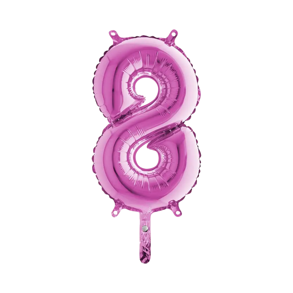 Birthday balloon number 8 Pink 36cm