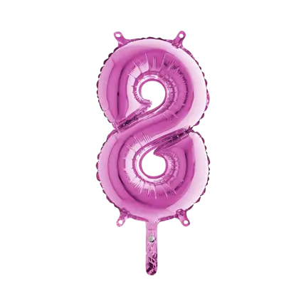 Birthday balloon number 8 Pink 36cm