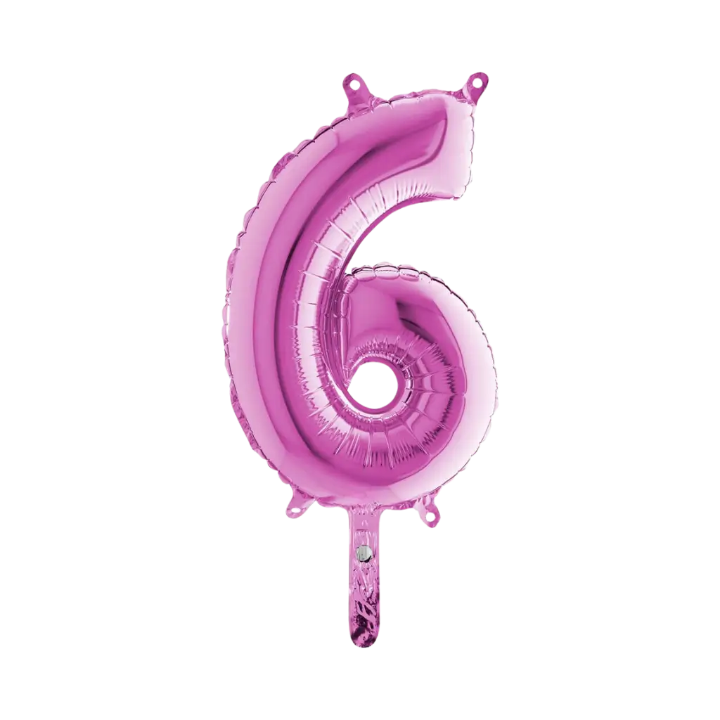 Birthday balloon number 6 Pink 36cm