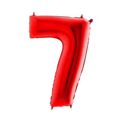 Birthday balloon number 7 Red 102cm