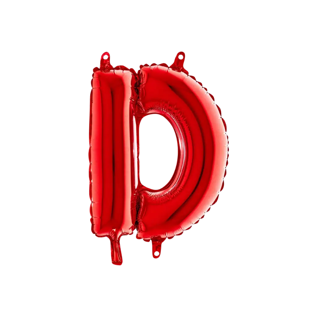 Balloon aluminium letter D Red 36cm