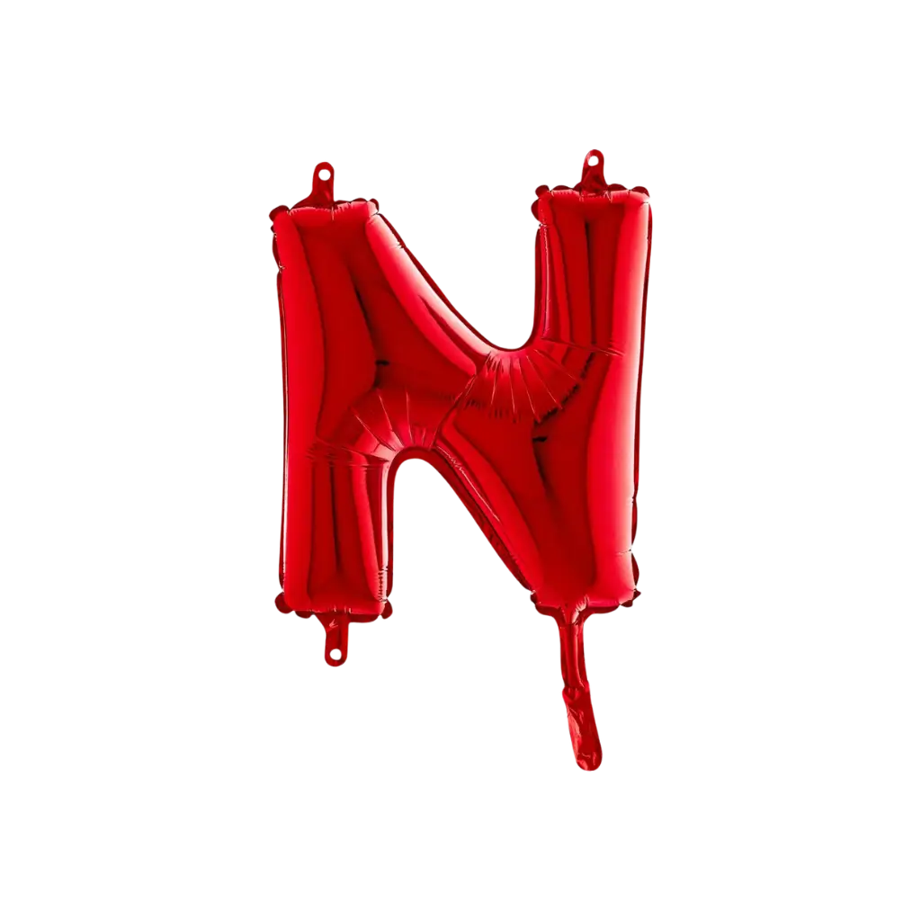 Balloon aluminium letter N Red 36cm