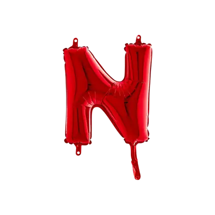 Balloon aluminium letter N Red 36cm