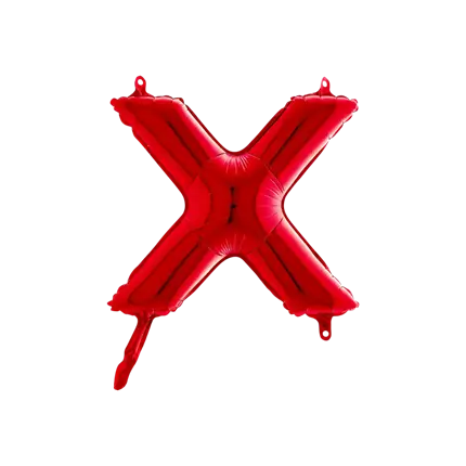 Balloon aluminium letter X Red 36cm