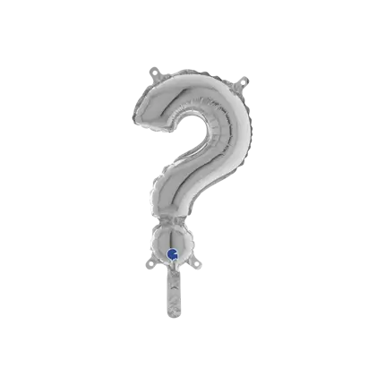 Aluminium Balloon Question Mark Silver 36cm