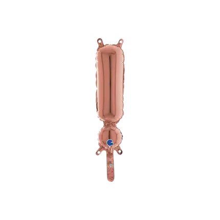 Aluminium Balloon Exclamation Point Pink Gold 35cm
