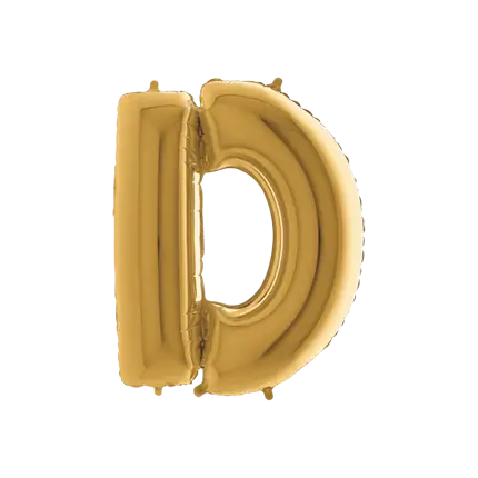 Aluminium balloon letter D Gold 102cm