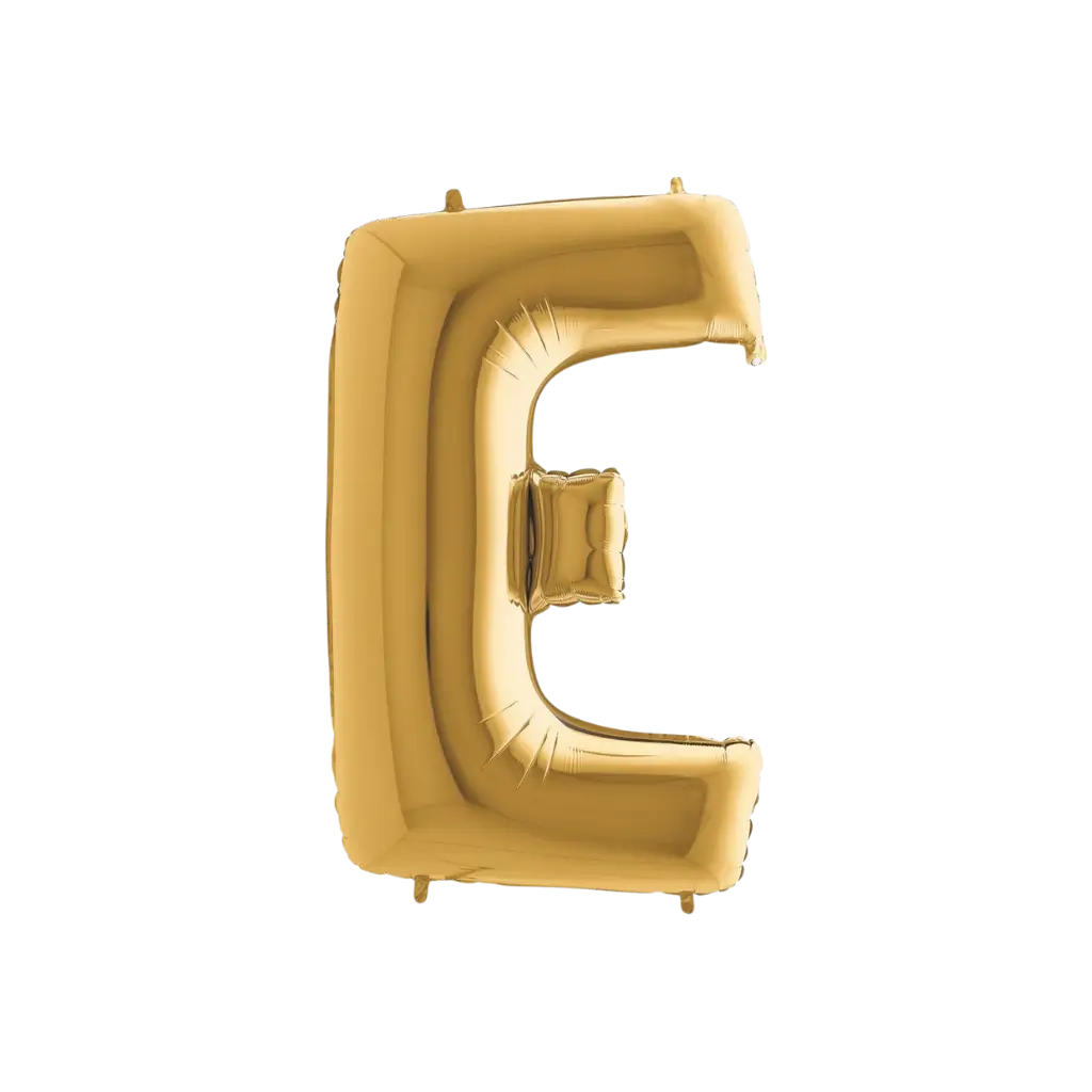 Aluminium balloon letter E Gold 102cm