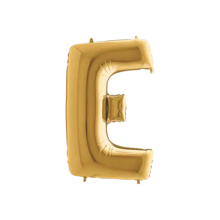Aluminium balloon letter E Gold 102cm