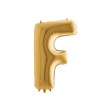 Aluminium balloon letter F Gold 102cm