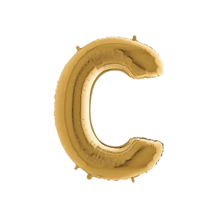 Aluminium balloon letter C Gold 102cm
