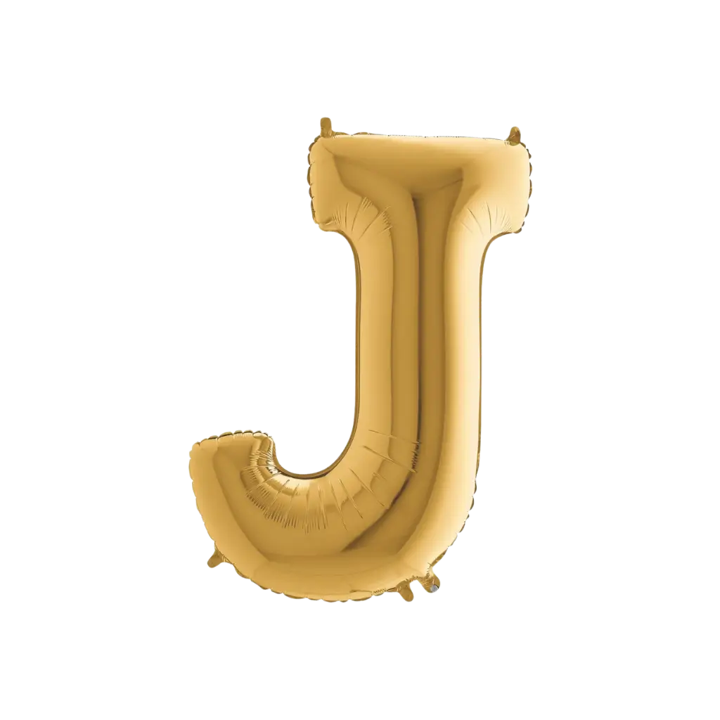 Aluminium balloon letter J Gold 102cm