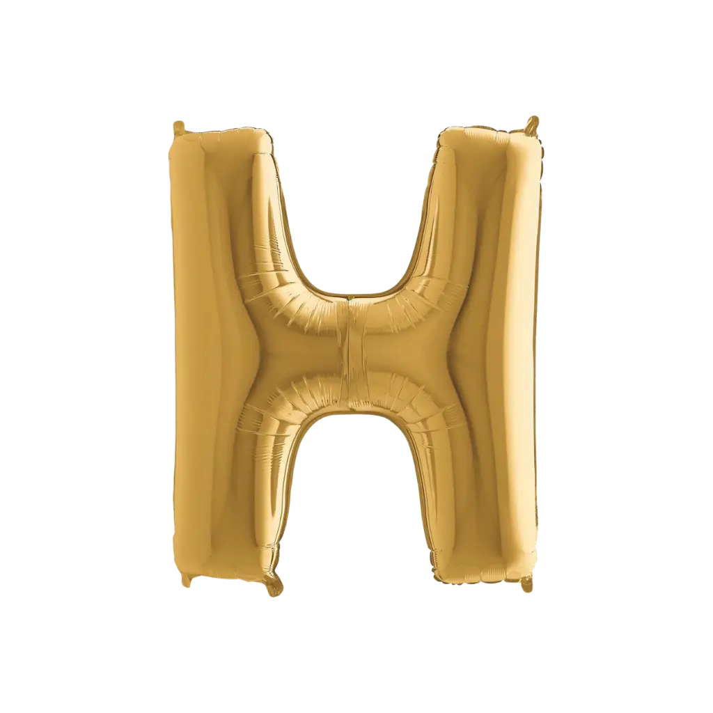 Aluminium balloon letter H Gold 102cm