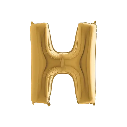 Aluminium balloon letter H Gold 102cm
