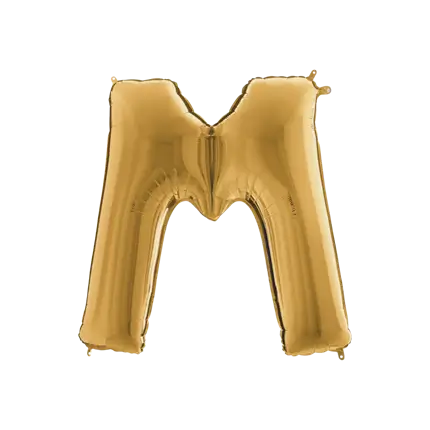 Balloon aluminium letter M Gold 102cm