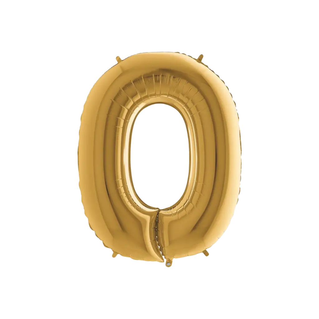 Aluminium balloon letter O Gold 102cm