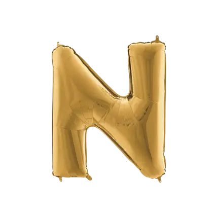 Balloon aluminium letter N Gold 102cm