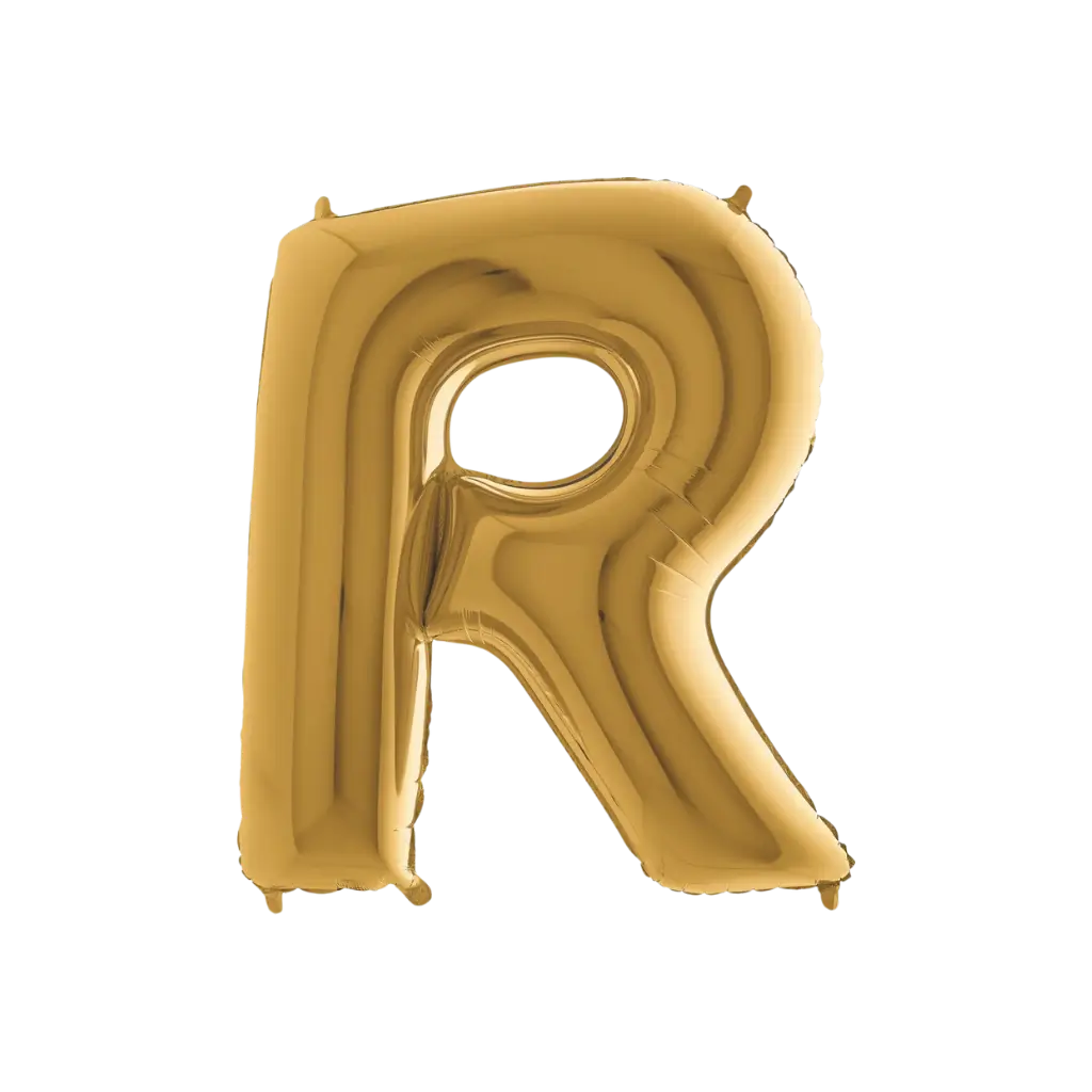 Balloon aluminium letter R Gold 102cm