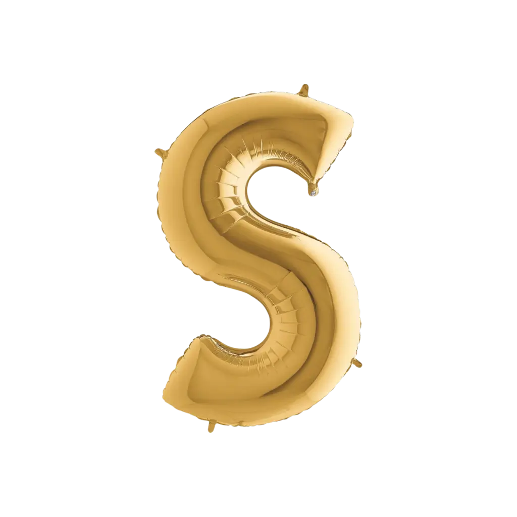 Balloon aluminium letter S Gold 102cm