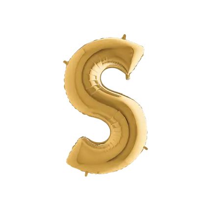 Balloon aluminium letter S Gold 102cm