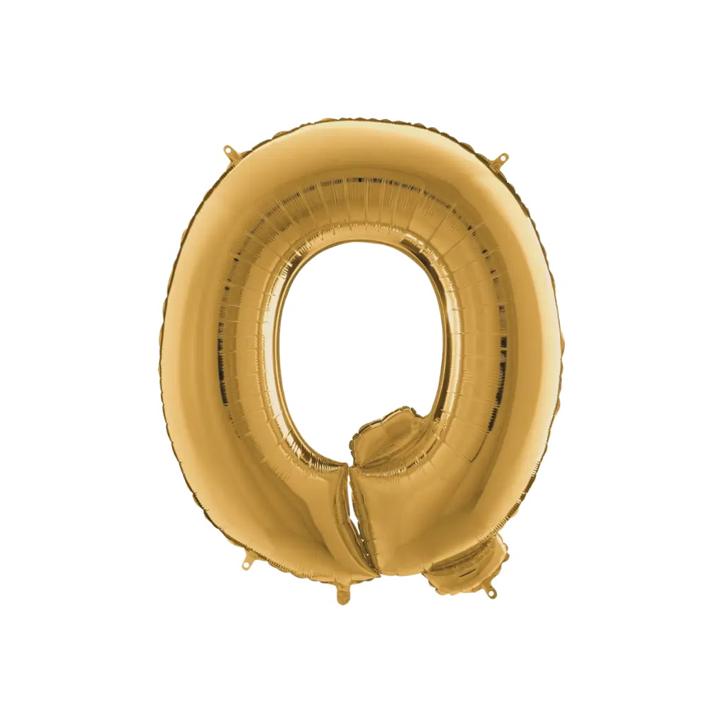 Aluminium balloon letter Q Gold 102cm