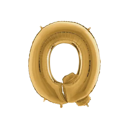 Aluminium balloon letter Q Gold 102cm