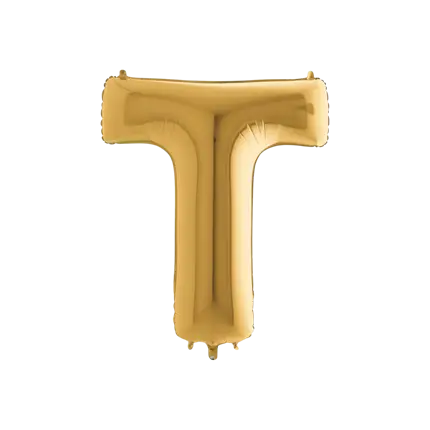 Balloon aluminium letter T Gold 102cm