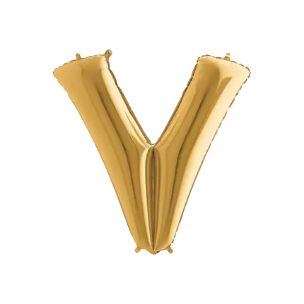 Aluminium balloon letter V Gold 102cm