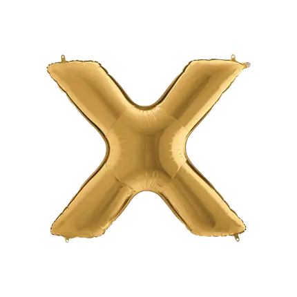 Aluminium balloon letter X Gold 102cm