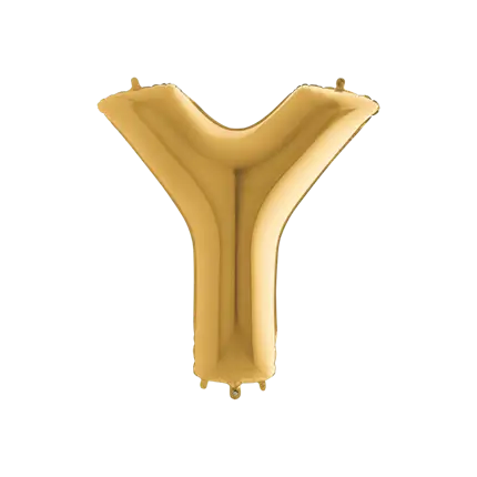 Aluminium balloon letter Y Gold 102cm