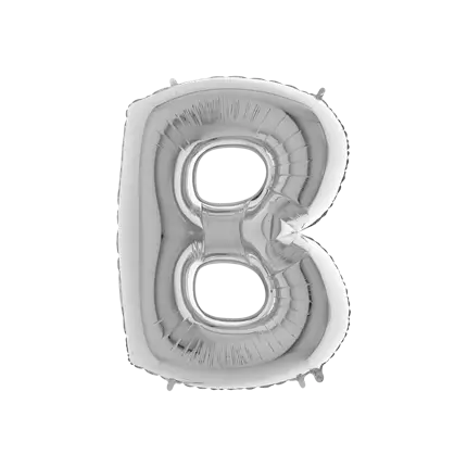 Aluminium balloon letter B Silver 102cm