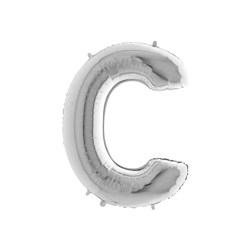 Aluminium balloon letter C Silver 102cm