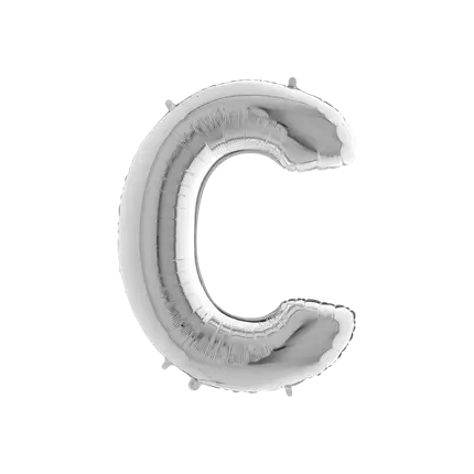 Aluminium balloon letter C Silver 102cm