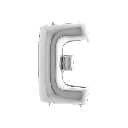 Aluminium balloon letter E Silver 102cm