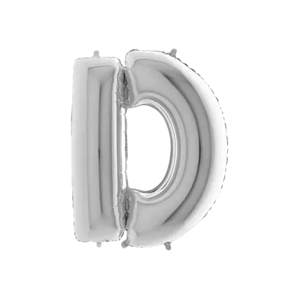 Aluminium balloon letter D Silver 102cm